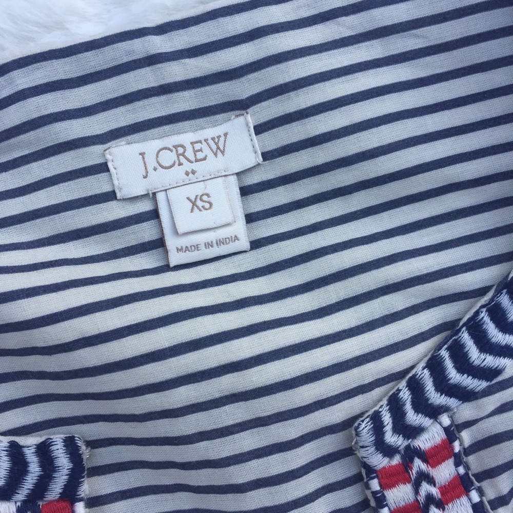 J. Crew Boho Split Neck Long Sleeved Blouse - Picture 4 of 4